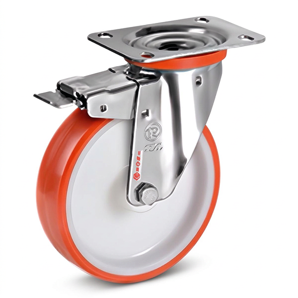 Tellure Rota Ruota Serie 60 in Poliuretano Supporto Rotante con Freno INOX - TELLURE ROTA